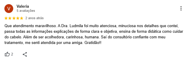 Avaliação de paciente sobre o tratamento